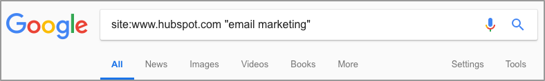 hubspot email marketing google site search