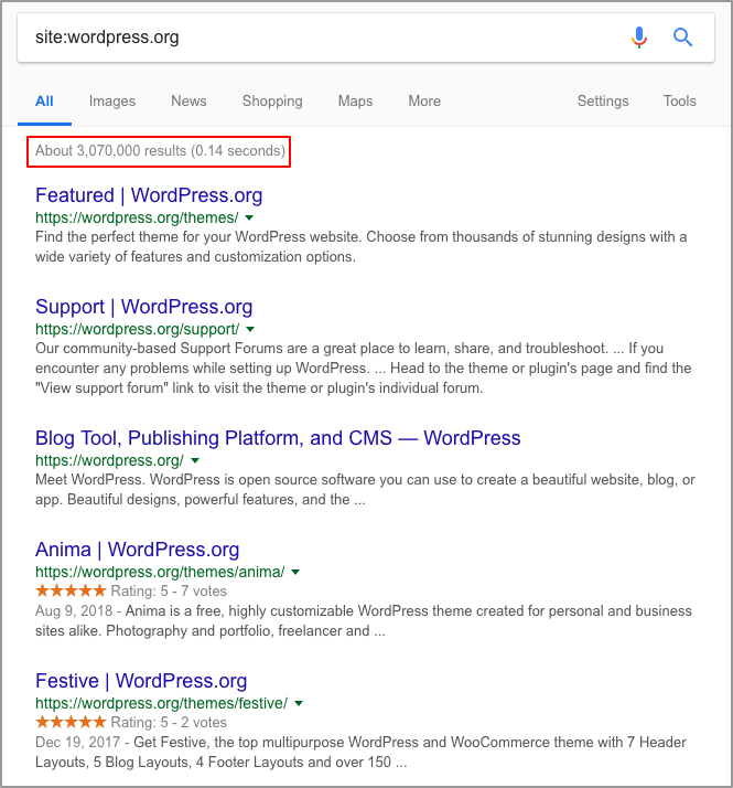 wordpress org Google Site Search