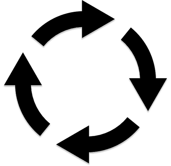 black arrows in a circle for woocommerce process