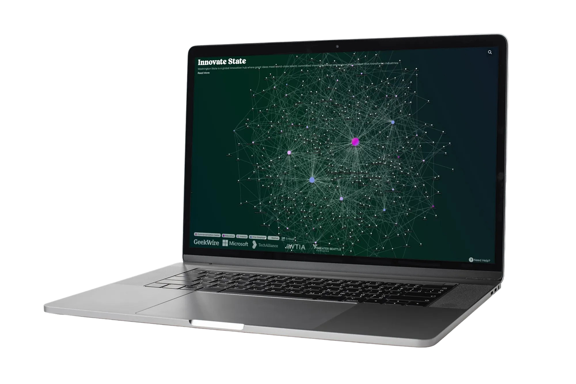 laptop of greater seattle's innovate state data visualization