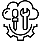 black and white laravel development icon