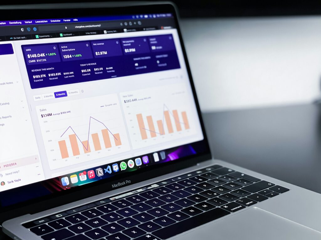 laptop displaying e-commerce store dashboard