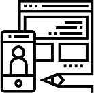 website design black and white icon