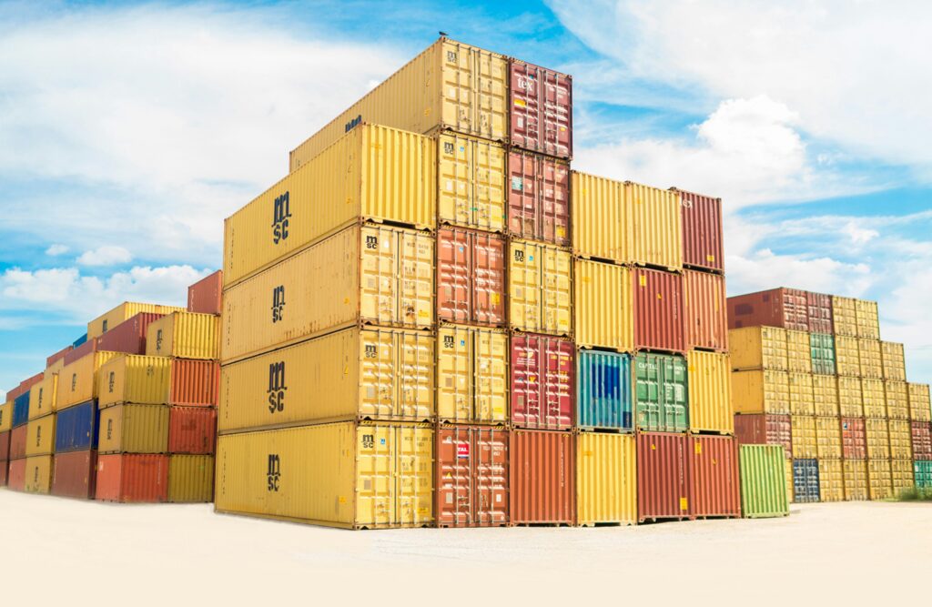 A stack of shipping containers